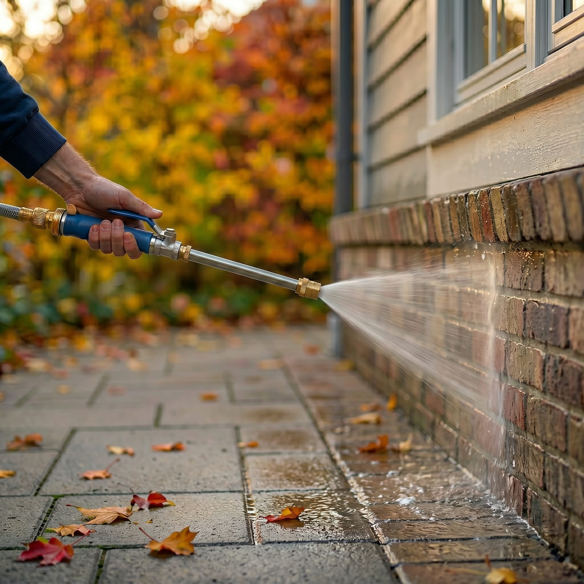 HydroBlast HB-1 cleaning a driveway